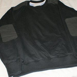 Jersey with Suede patched shoulders & elbows Black Size L Upscale Casual Style